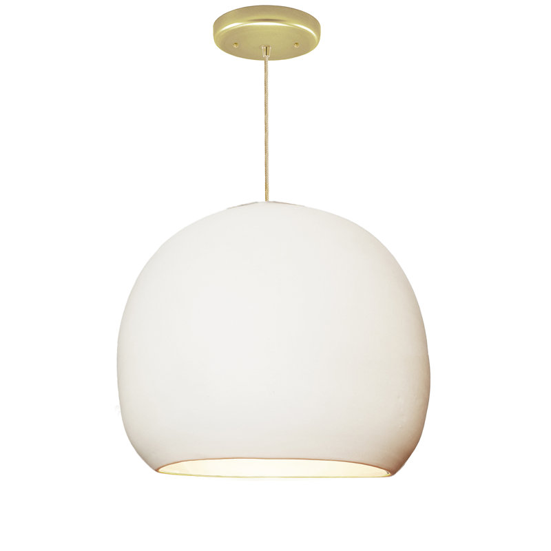Clay 1 - Light Pendant, Brass Braided, Matte White, 100" H x  5" D