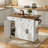 43.7'' Kitchen Island with Drop-Leaf and Charging Station, Kitchen Island Cart with 3 Drawers, Towel Rack, Spice Rack and Adjustable Shelves-1282018189-1282018186