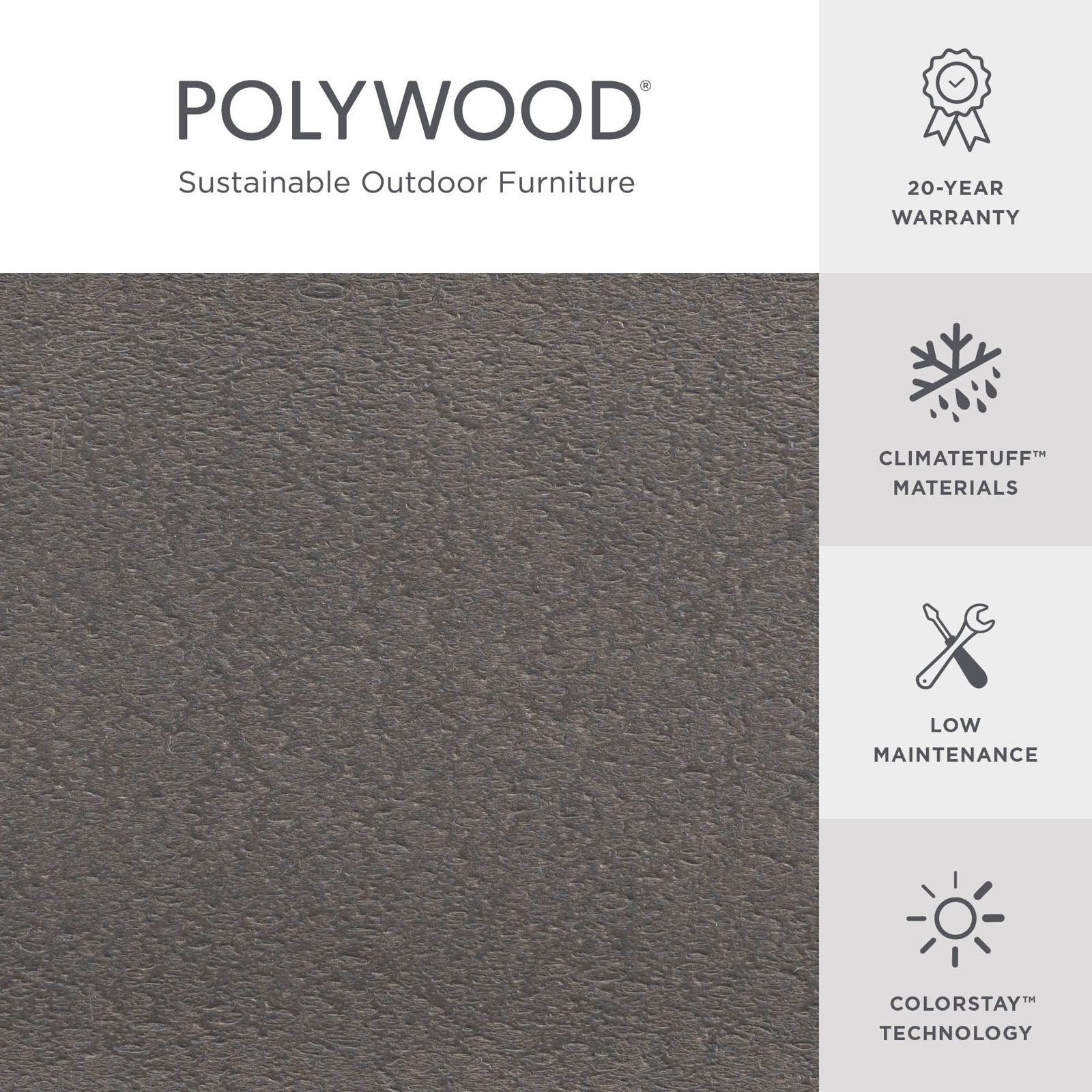 POLYWOOD® Rocker 2-Person Patio Seating Group, Slate Gray