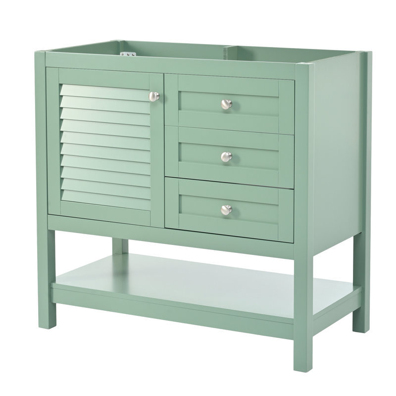 Armoire de rangement de salle de bain sans lavabo, meuble-lavabo autoportant de 36 po avec portes et 2 tiroirs, portes de tiroir modernes en bois massif, technologie de préparation technique