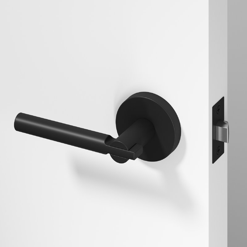 Poignée de porte Terra Design moderne dissimulé pour (Hall et garde-robe) - Style minimaliste élégant en noir mat, Noir mat