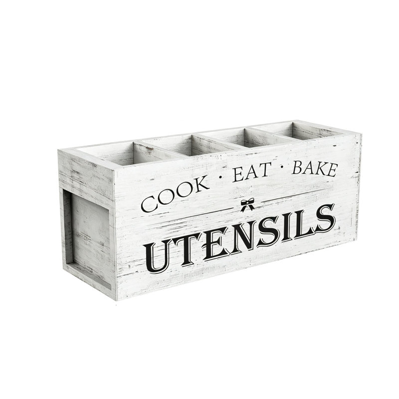 Wood Rectangle Flatware Caddy