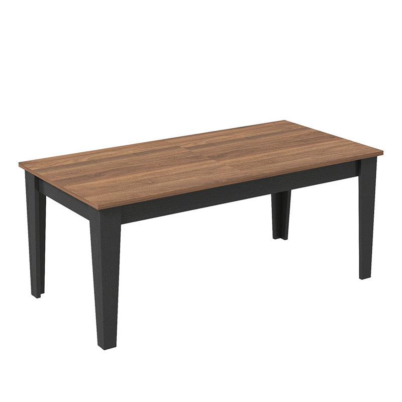 Table de salle à manger, grande table de cuisine extensible de 106,3 po, Noyer / noir