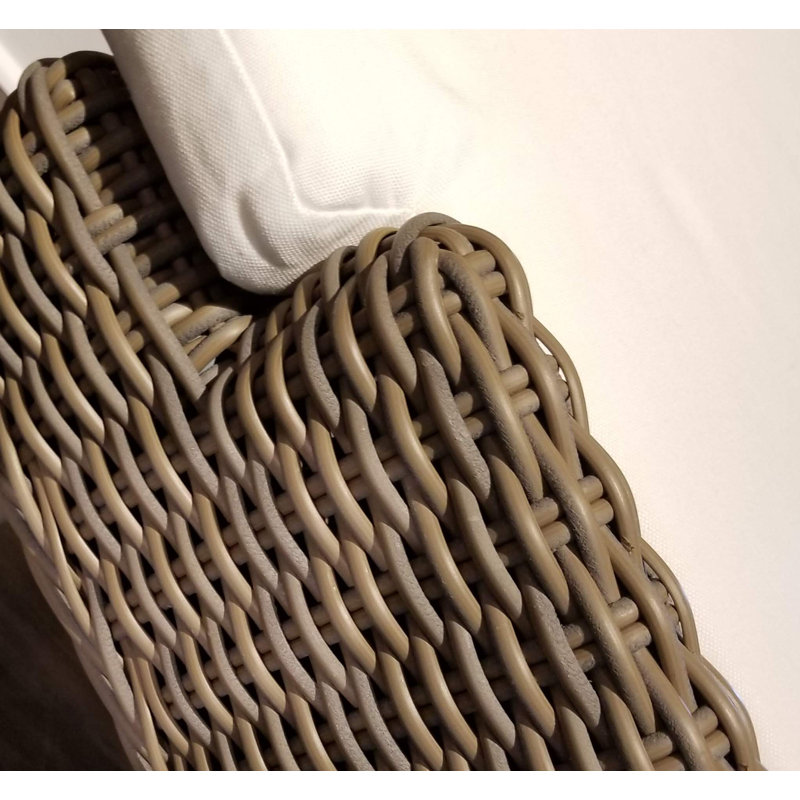 Chaise d'appoint de patio avec coussin Engel, Gris Kubu