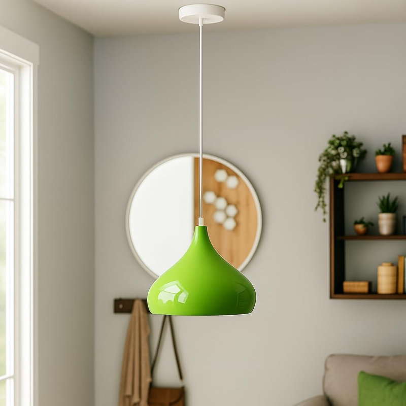 1 - Light Teardrop Pendant, Green