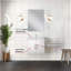 Meuble-lavabo blanc lustré 24 po L 22 po x P, comptoir en marbre, robinet et miroir 18 po