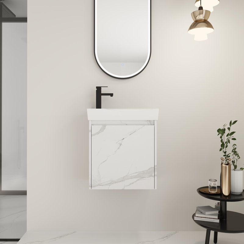 20" Wall-Mounted Vanity with Ceramic Sink