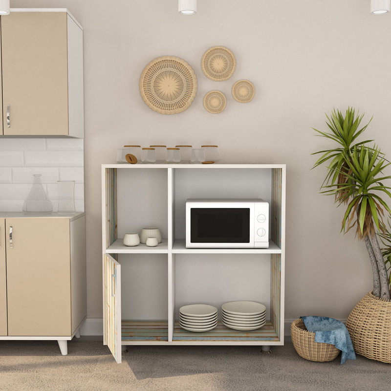 Fakhri 100cm W Manufactured Wood Shelving Unit, White