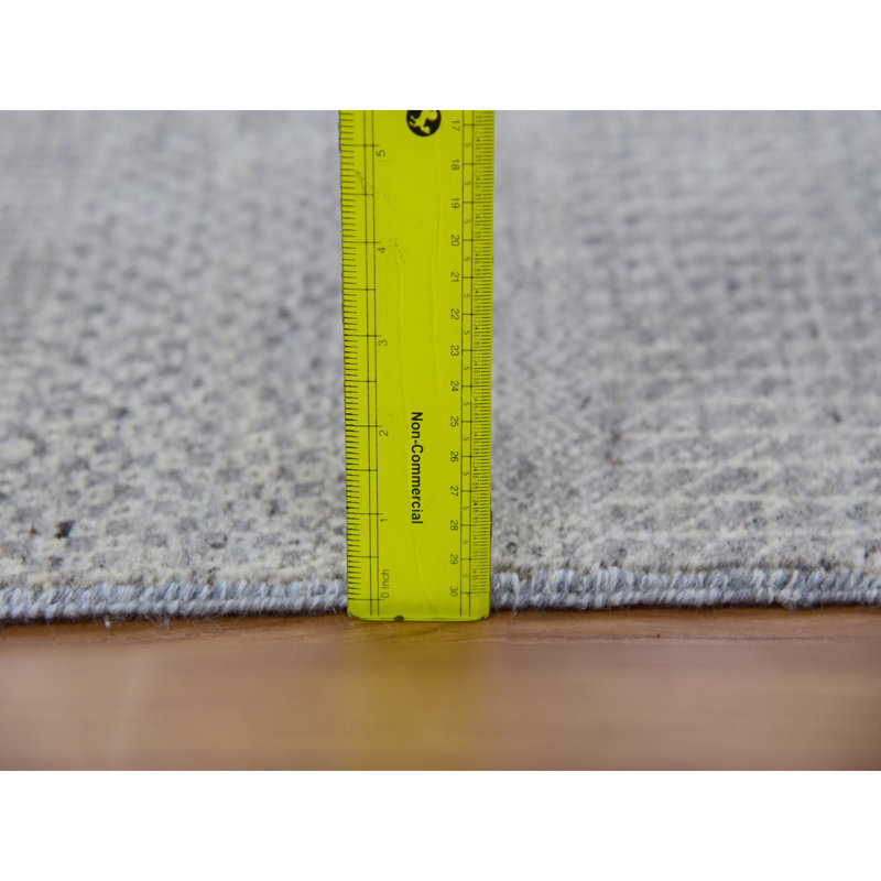 2'5"x18'6" Scorpion Gray Undyed Wool Modern Grass Design Hand Knotted Wide Runner Rug 67E6FBD7D2A248E7B5F5E27968F9BD4F