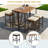 Outdoor Dining Table Sets Included 1 Foldable Table And Four Stools With Cushions-1728332984