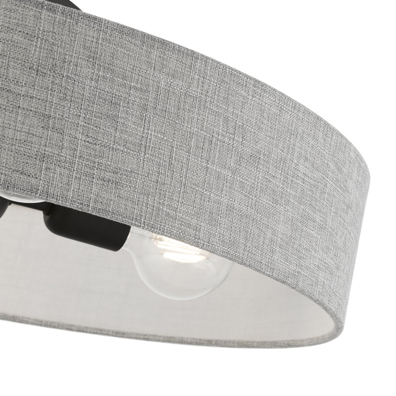 Yendy Large 4-Light 22" Semi Flush Mount, Black