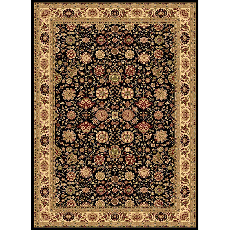 Gloucester Gilded Loom Oriental Black Area Rug, Rectangle 5'3" x 7'10"