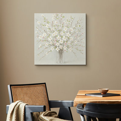 Reproduction d'art sur toile encadrée - œuvre d'art botanique neutre pour décor minimaliste de salon