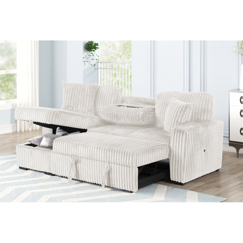 Canapé modulaire moelleux avec canapé-lit en tissu de velours
