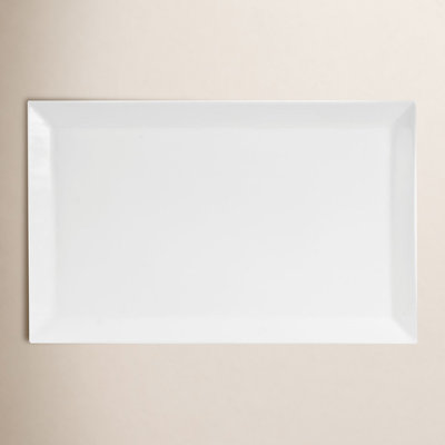 Everyday White Rectangular Rim Serving Platter