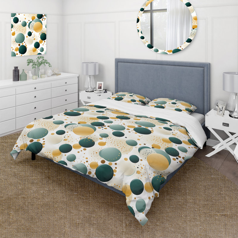 Ensemble de housse de couette à pois Urban Oasis, Housse de couette pour très grand lit et 2 très