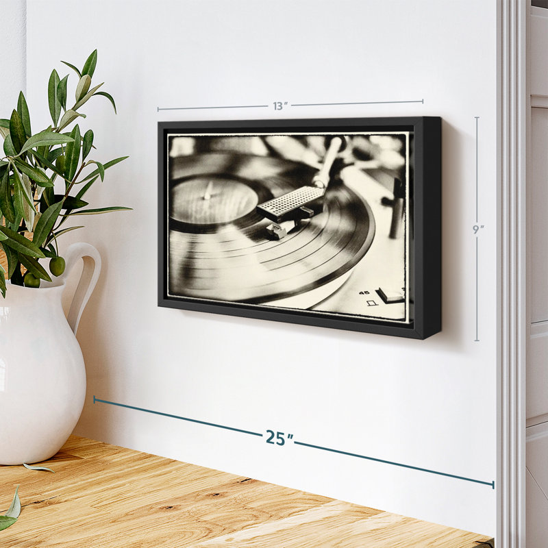 Record Player Border Canvas Print, 9" H x 13" W
