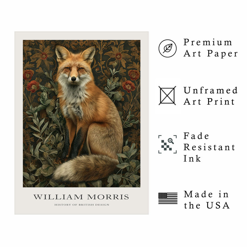 Animaux, animaux, William Morris, H 14 po x l 11 po