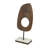 Dorpha Geometric Wood Sculpture with Light Marble Rectangular Base