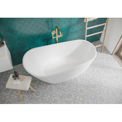 29'' x 59.5'' Freestanding Soaking Acrylic Bathtub