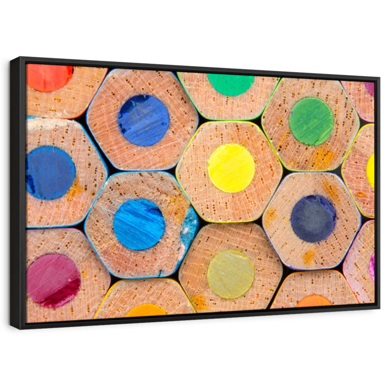 «Stacks Of Dessin Crayons, reproduction sur toile», H 29 po x l 43 po