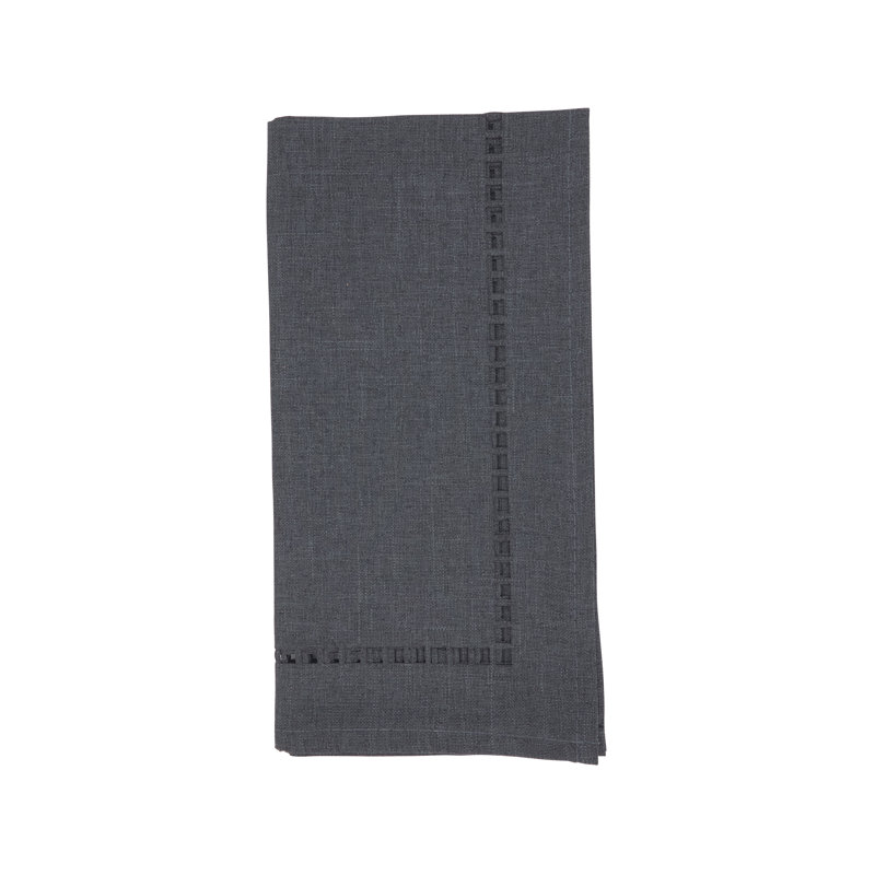 Laser-Cut Hemstitch Napkin (Set of 4), Black