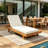 Foldable Acacia Wood Lounge Chaise With Adjustable Backrest-434397970