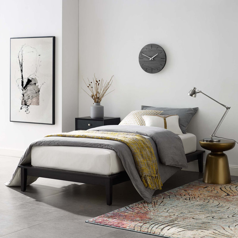 Modway Lodge Wood Platform Bed Frame, Cappuccino, Twin