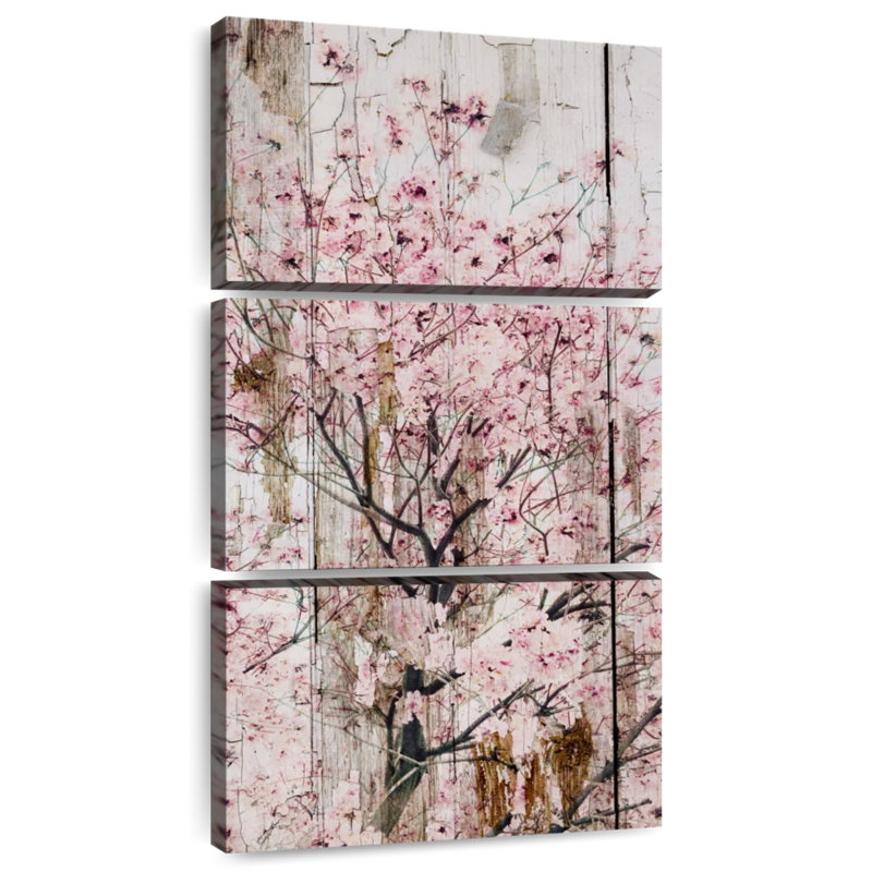 Fleurs printanières grunge, H 27 po x l 12 po