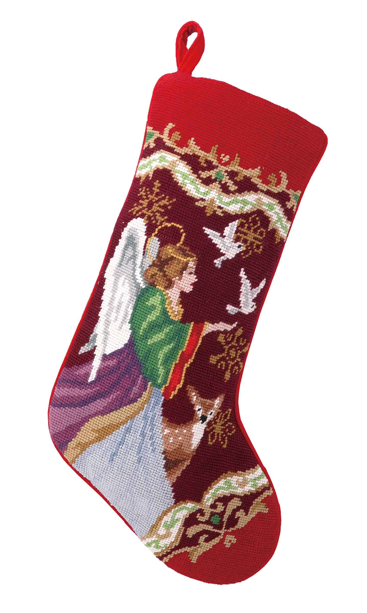 Sky High Santa Christmas Stocking Cross Stitch Pattern - Stitched Modern