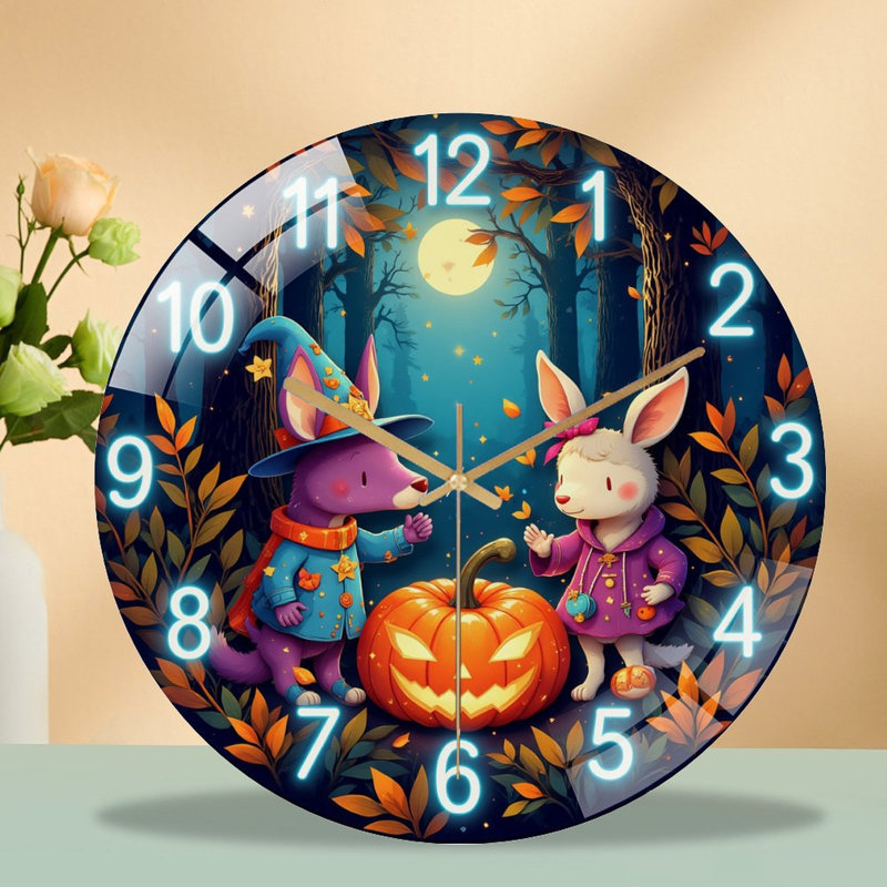 Horloge murale d'Halloween avec art citrouille