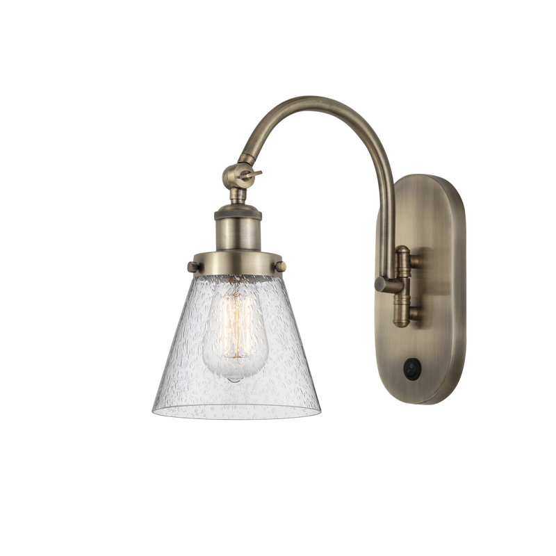 Shauna Swing Arm Sconce, Antique Brass, LED