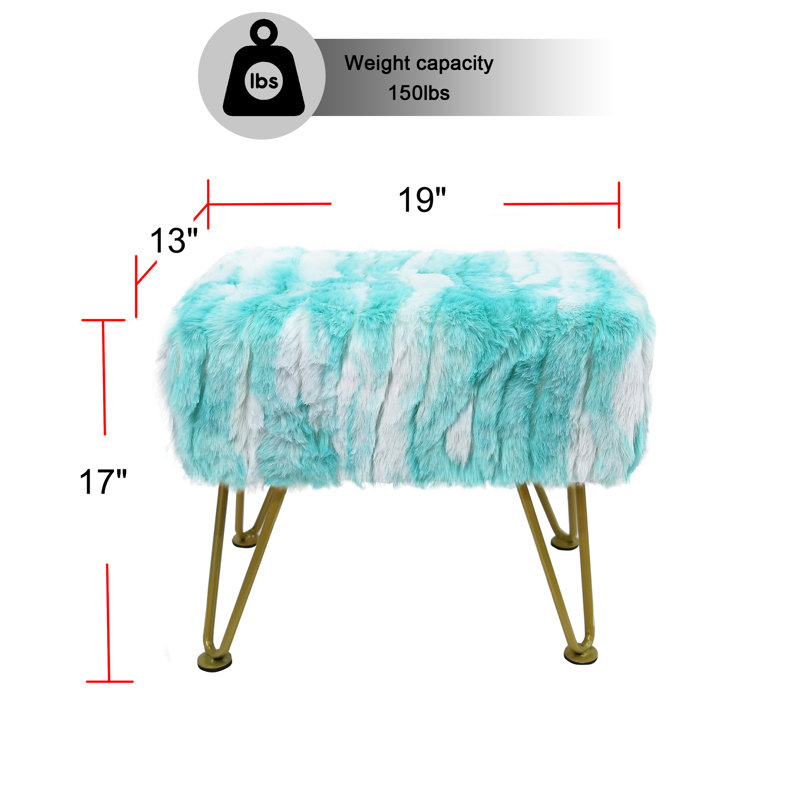Markie Everly Hallway Bench, Bleu turquoise