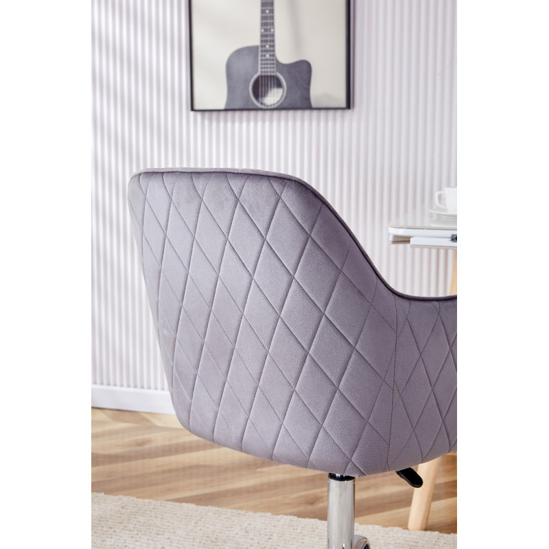 Orkanger Velvet Task Chair, Grey