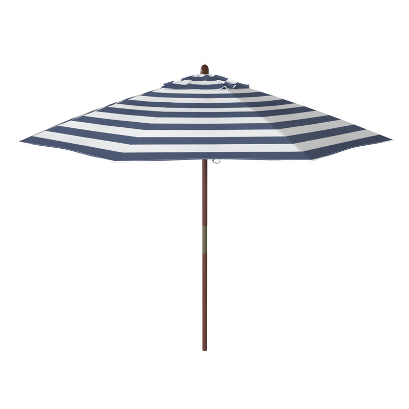 Parasols de marché 9 pi Jimerson, Rayure Cabana bleu marine / blanche