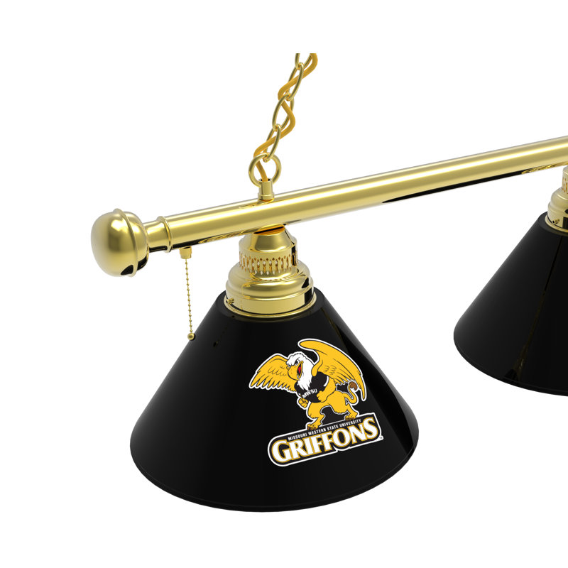 3 - Light Pool Table Lights Pendant, Brass, Texas State Bobcats
