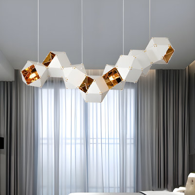 47.5 " Welles Steel 10 Light Long Chandelier