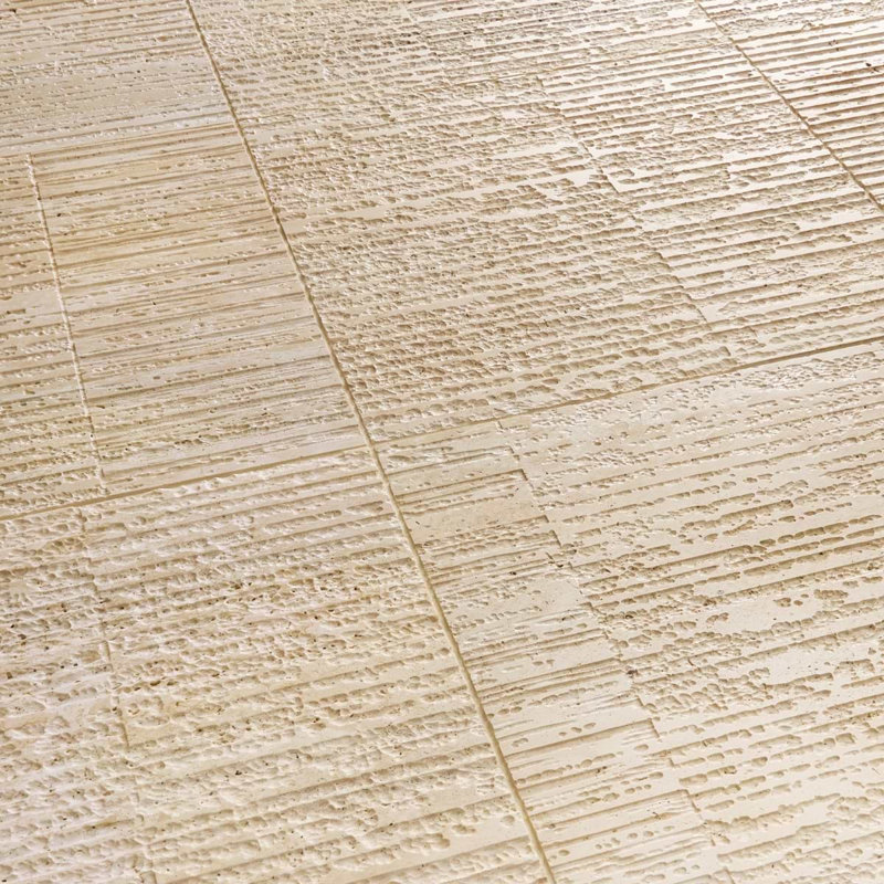 Stretto 16x16 Textured Honed Marble Wall Tile, Cream