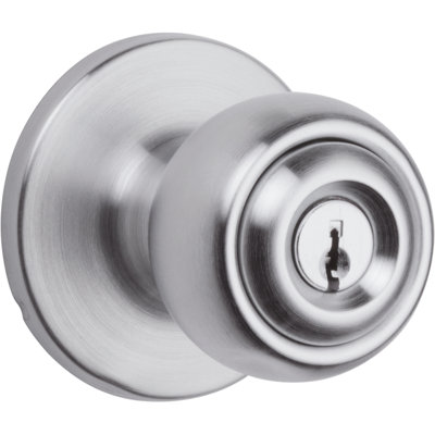 Polo Keyed Vestibule Knob in Satin Chrome