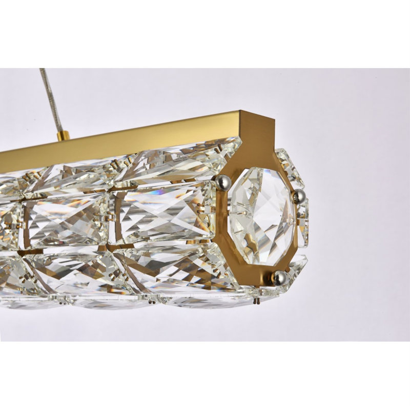 Luminaire suspendu linéaire pour îlot de cuisine Ultan, H 4 po x l 36 po x P 4 po, Doré