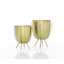 Ensemble de 2 pots de fleurs pour l'intérieur et l'extérieur avec support amovible-60663458