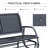 2-Person Outdoor Glider Bench, Patio Double Swing Rocking Chair Loveseat W/ Powder Coated Steel Frame For Backyard Garden Porch, Black-1639716474