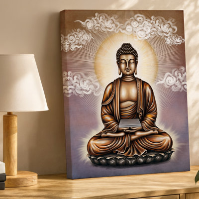 Reproduction d'art sur toile, "Bouddha serein assis dans une méditation"