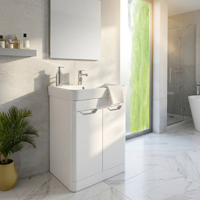 Kemen 22.5 " W Freestanding Standard Free Standing 1 Single Vanity Bathroom Vanity With Vitreous China Top