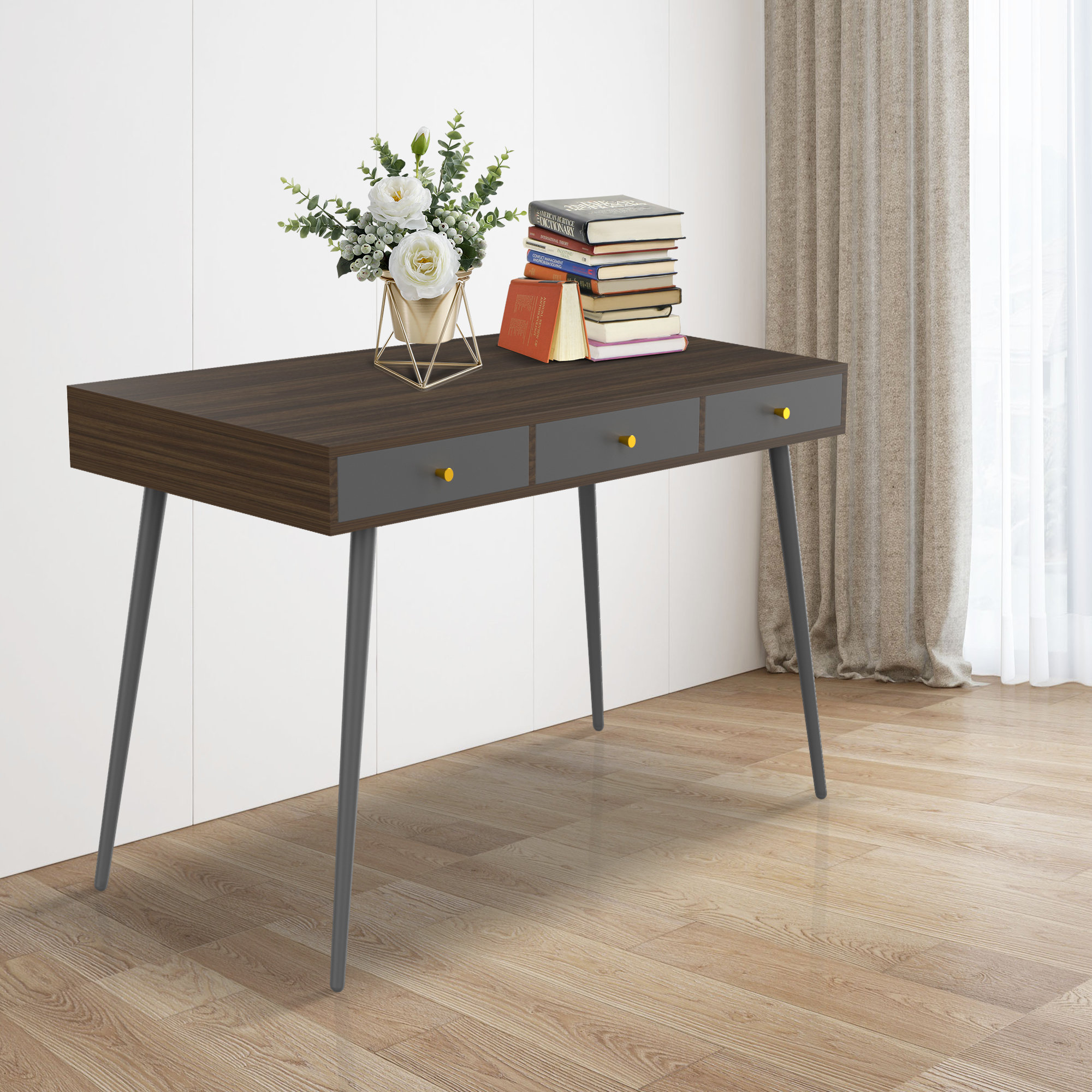 George Oliver Metal Base Writing Desk | Wayfair