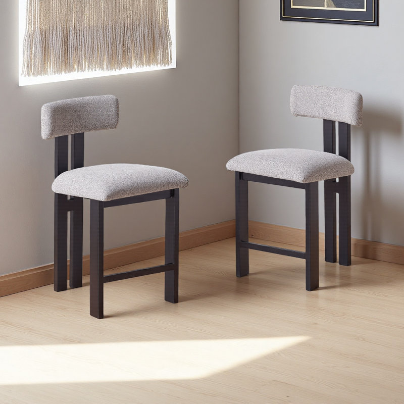 Tabourets ronds élégants de 26,5 po avec dossier bas - siège rembourré confortable et structure en métal pour la cuisine