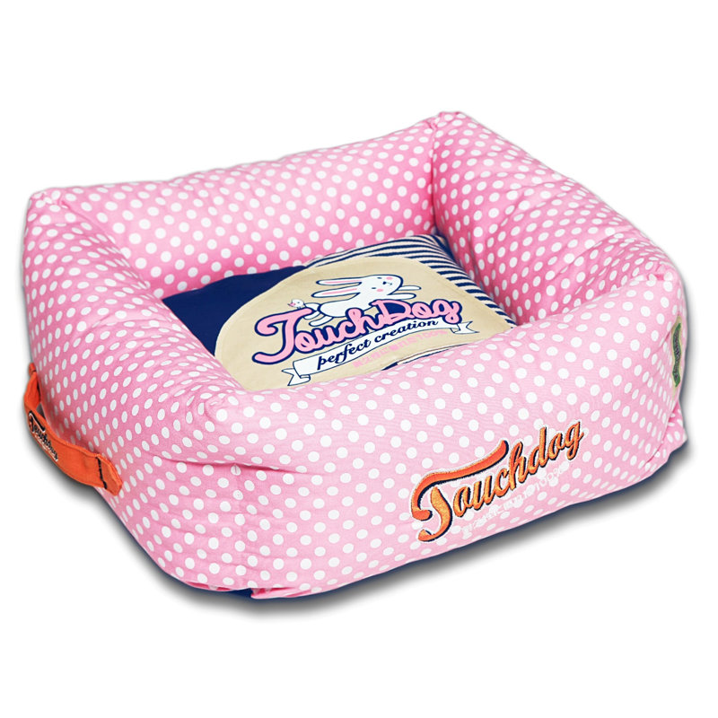 Lit pour chien Touchdog, Grand (l 23,6 po x P 23,6 po x H 9,9 po), Rose