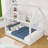 Full Size Upholstered Daybed with LED Light Strips-1648025610