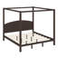 Lit plateforme à baldaquin en bois avec support à lattes et tête de lit-976122607