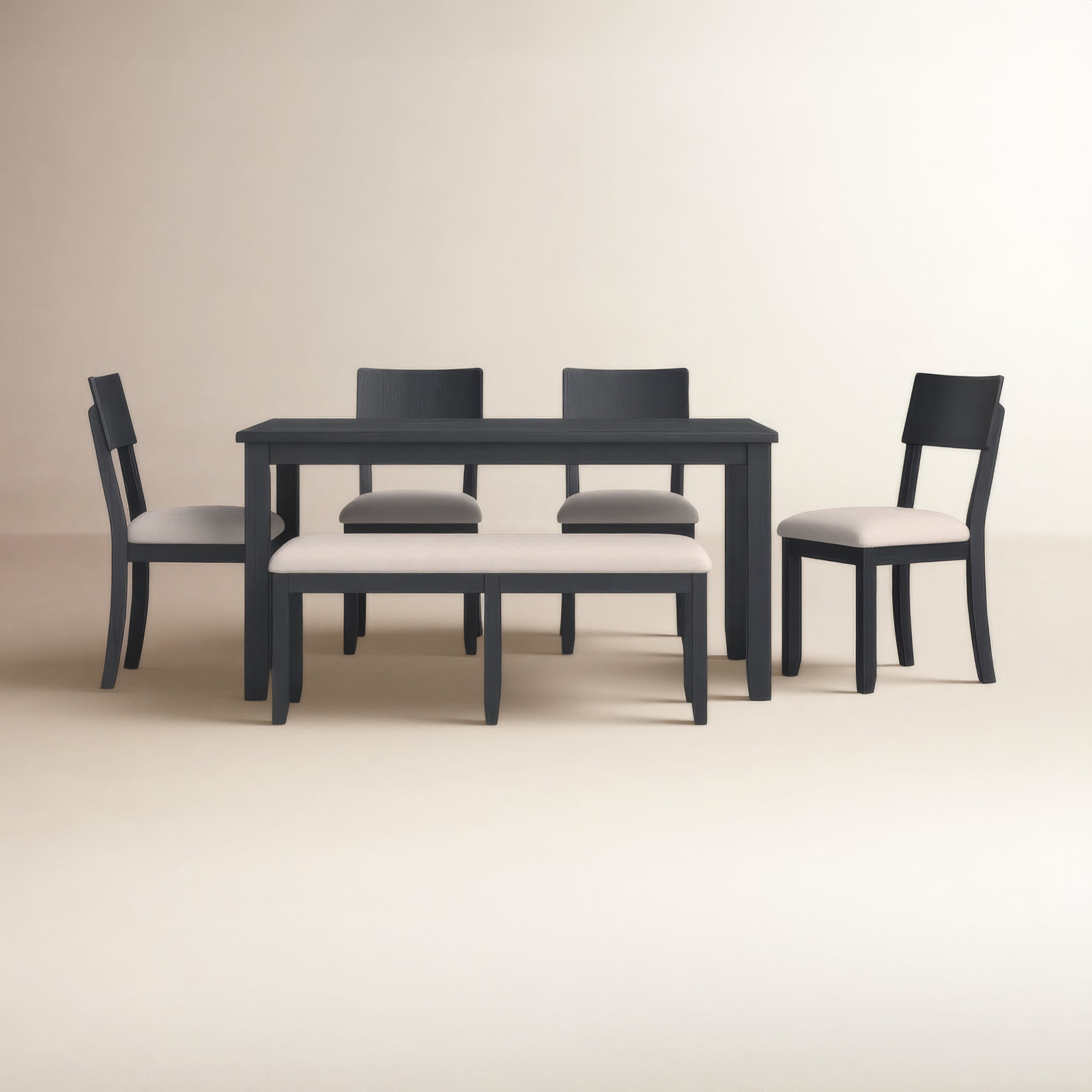 Entwistle Acacia Dining Table Set, Dark Charcoal